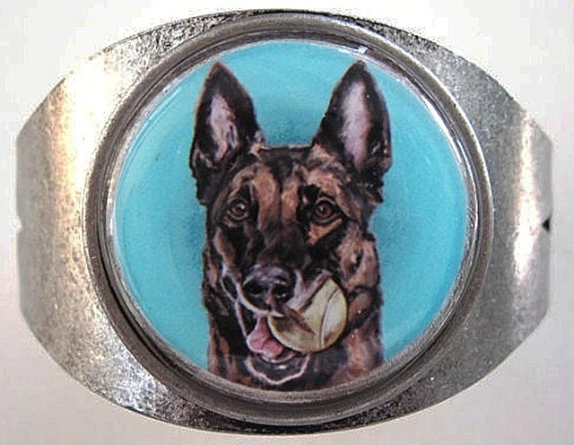Malinois original art cuff bracelet