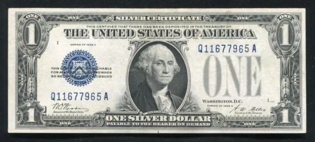 Fr.1601 1928-A $1 One Dollar “Funnyback” Silver Certificate Gem Uncirculated (B)