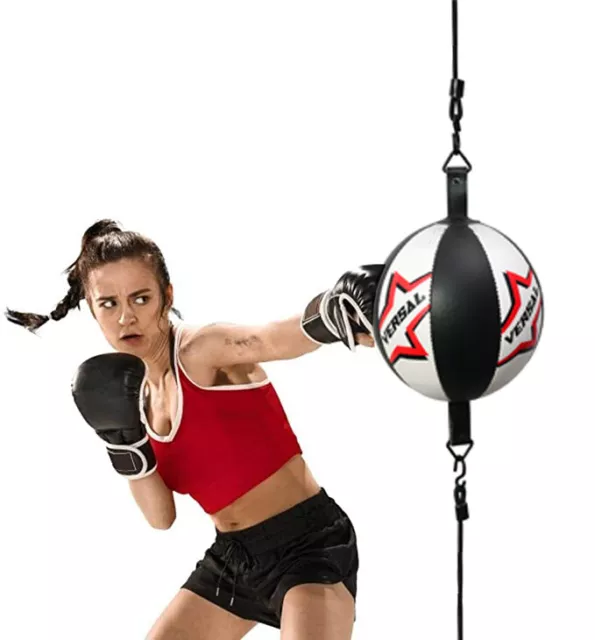 A Leather Double End Dodge Speed Ball MMA Boxing Ceiling Punching Bag Training