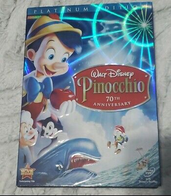Walt Disney Pinocchio platinum 70th anniversary DVD movie NWOT