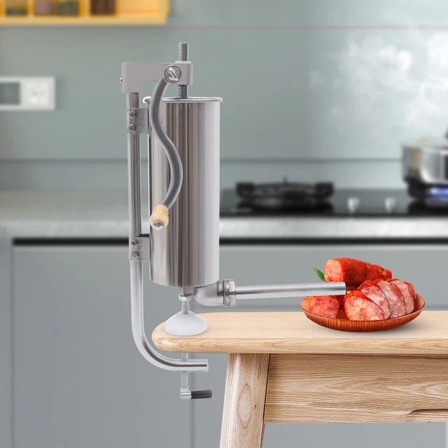 3L Vertical Manual Sausage Stuffer Stainless Steel Meat Filler Maker Machine