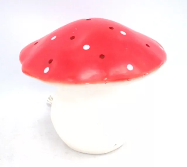 HELCO 12" Red Toadstool Light Corded Mushroom Lamp Made in Germany 63.637- F25