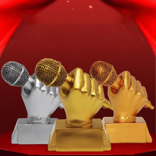 Small Golden Microphone Trophy Craft Souvenirs  Birthday Parties