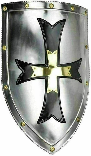 18'' Knight Medieval heater shield SCA LARP WASTER 18guage Battle Armor Shield