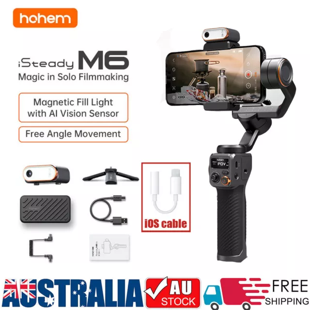 Hohem ISteady M6 Kit Gimbal Stabilizer AI Magnetic Fill Light For IOS IPHONE