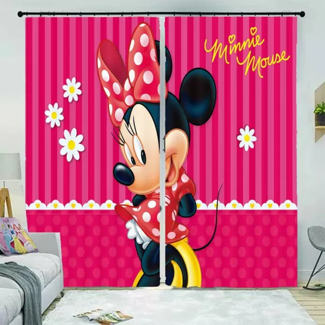 Nice Daisy Mickey Mouse 3D Curtain Blockout Photo Printing Curtains Drape Fabric