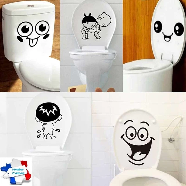 Sticker WC Toilette Abattant Lunette Stickers Autocollant Muraux Décoration