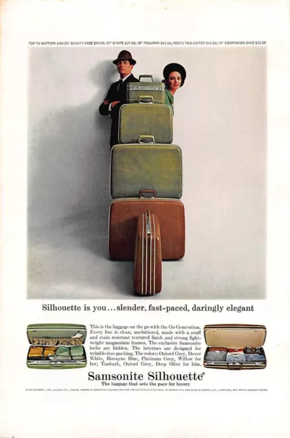 PRINT AD 1964 Samsonite Silhouette The luggage that sets the pace for ...