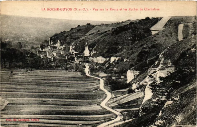 CPA La ROCHE-GUYON - Road and Roches View from (350154)
