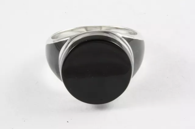 Bague pour Hommes Onyx Chevalière Bague en Argent Réel 925 Argent/170 2