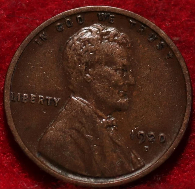 1920-D Denver Mint Copper Lincoln Wheat Cent