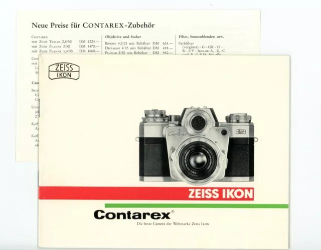 ZEISS IKON Prospekt CONTAREX / CONTAREX SPECIAL Broschüre Distagon Biogon (Y2609