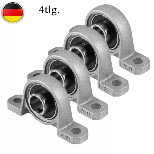 4-tlg. Profi-Gehäuselager/Stehlager/Stehlagereinheit 12mm Wellendurchmesser Set~