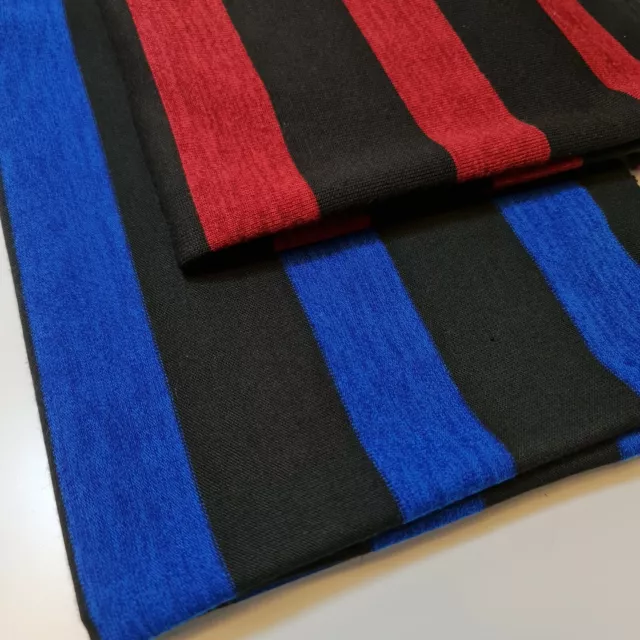Viscose Jersey Stretch Stripes Navy Red Craft Dress Fabric Material 58" By Meter
