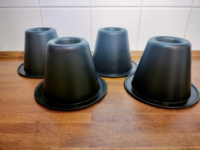 Juego de 4 camas sofá elevador negro redondo con 2 pulgadas superior y 4,5 pulgadas de alto excelente Con