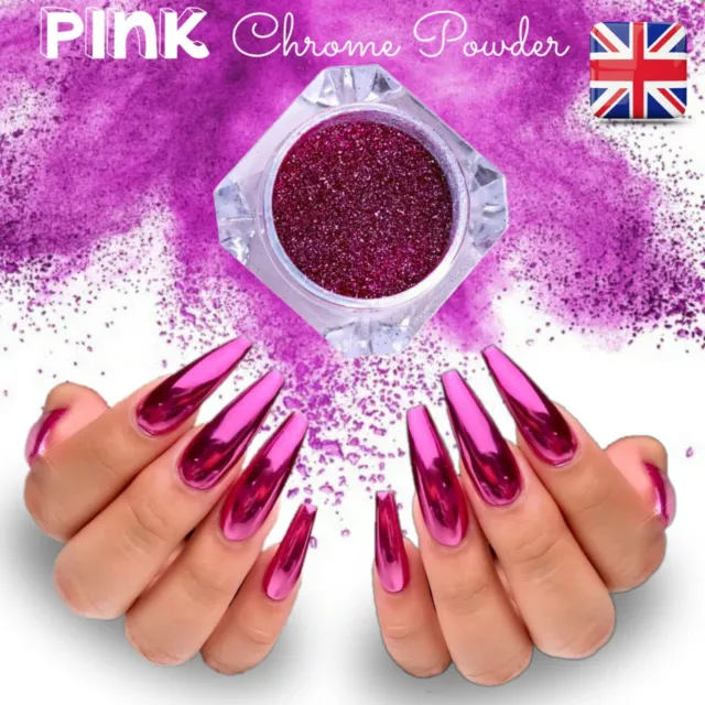 PINK Platinum Nail Chrome Powder Rose Gold Shining Nails Decoration Pigment (y3)