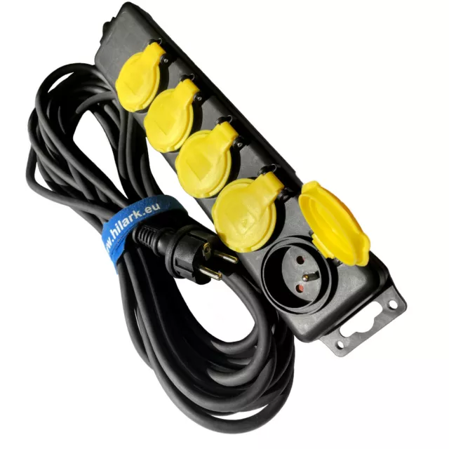 Hilark Enrouleur Cable Electrique H05RR-F 3x2,5 15m rallonge électrique  avec Bloc Prises Professionnelle