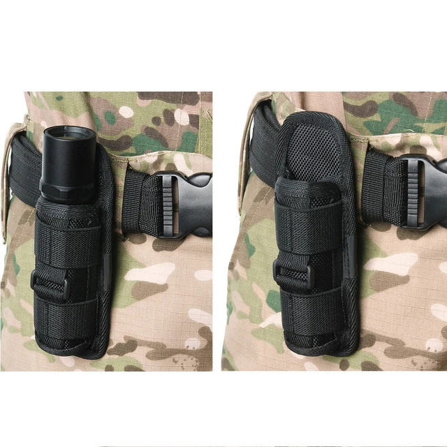(401)April Gift Black Sturdy Durable Flashlight Holder Flashlight Bag Nylon PD