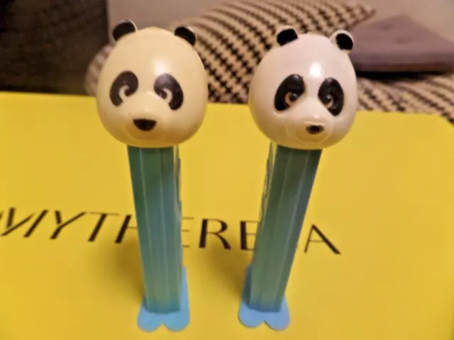 2 PEZ VINTAGE European PANDA 3.9 Austria LOT