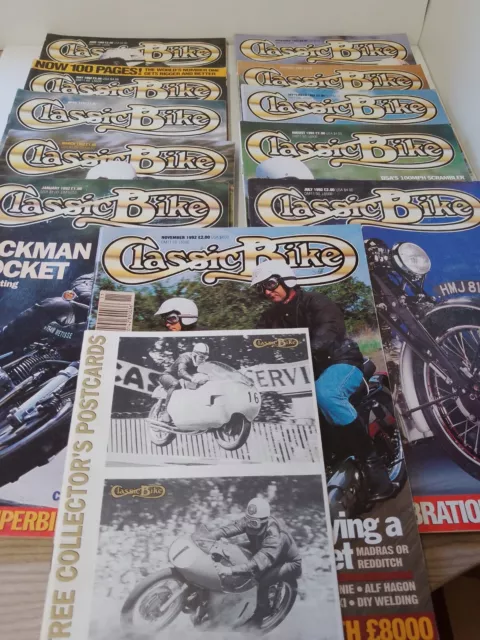 CLASSIC BIKE Magazine Bundle x11 for the Year 1992/February issue Missing