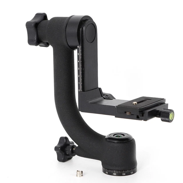 360° Panoramic Vertical Pro Gimbal Tripod Head 1/4 "Screw Ball Mount for Camera