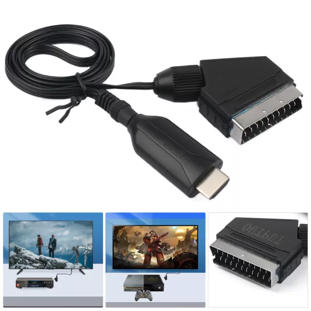 Scart-compatible To HDMI Converter Video Audio Adapter for TV DVD HD Portable