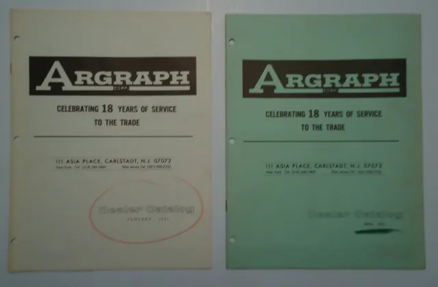 Lot de 2 catalogues et listes de prix 1971 photographiques Argraph Samigon
