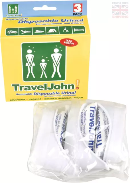 TravelJohn Disposable Urinal - 3-Pack