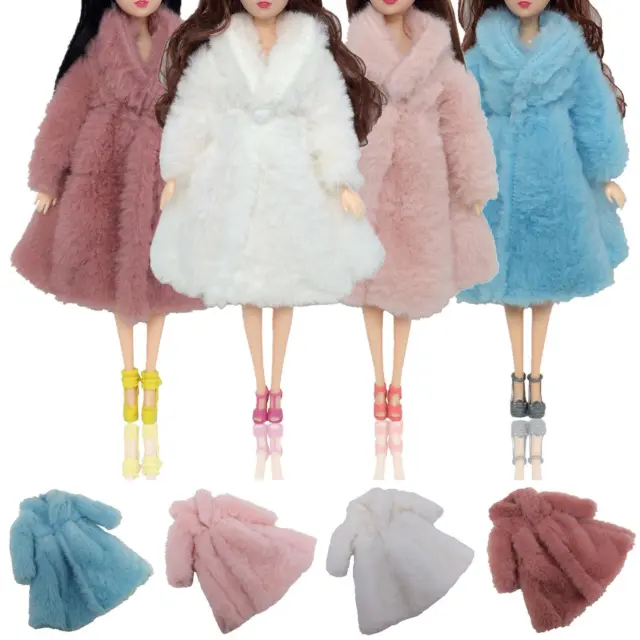 Princess Fur Coat Dress Accessories Clothes for Dolls Kids Toy Fast