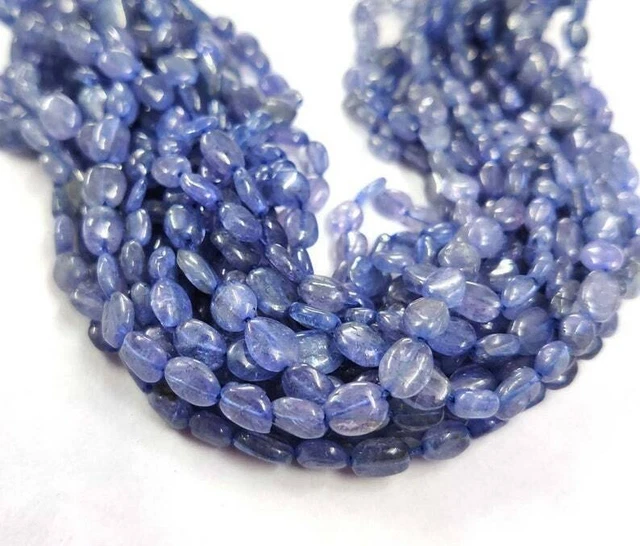 15" Tanzanite Lisse Forme Ovale Perles Bleu Naturel Tanzanite Plaine Ovale...