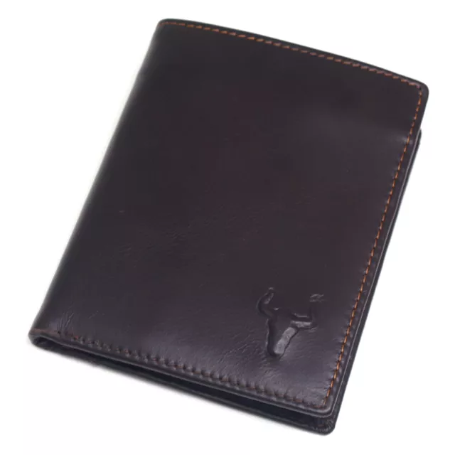 Men's Leather Wallet Credit Card Holder Coin Zipper Pocket Vintage Purse