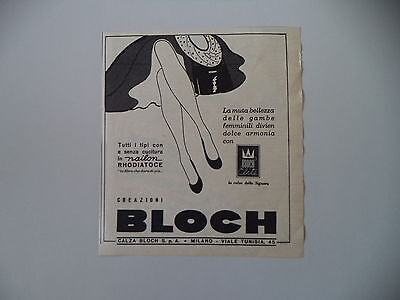advertising Pubblicità 1960 CALZE BLOCH 