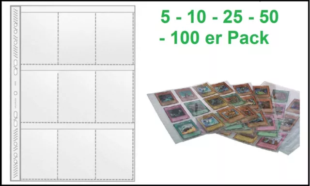 Sammelhüllen Prospekthüllen Sammelkarten A4 Trading Card Hüllen 9 Taschen