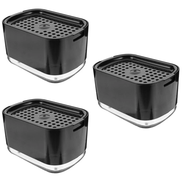 3 piezas Soporte de esponja esponja dispensador de jabón tipo prensado dispensador de jabón