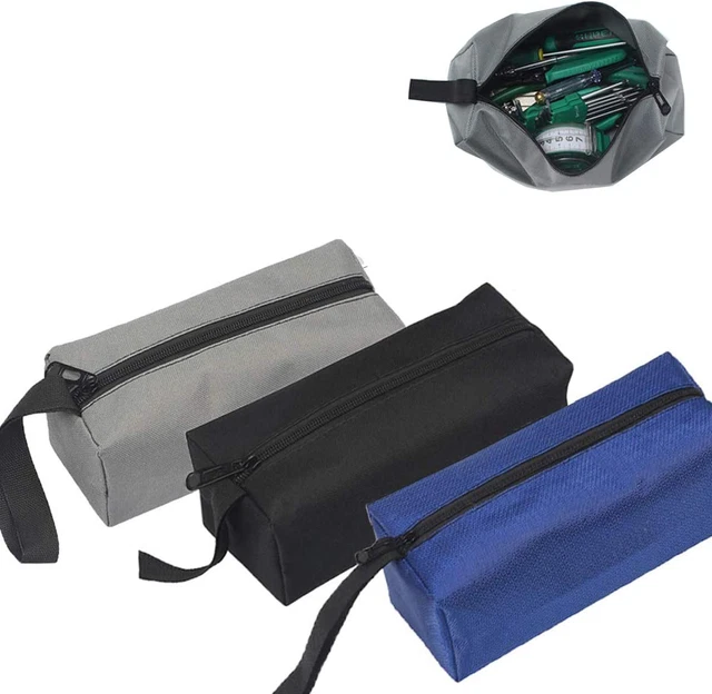 Waterproof Zipper Tool Bags Heavy Duty Canvas Pouches for Small Tools Screws Nai