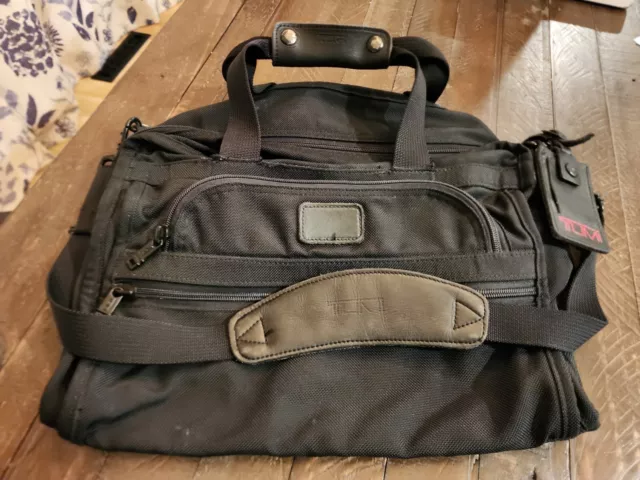 Tumi Black Ballistic Nylon 223D3 Weekender Duffle Bag