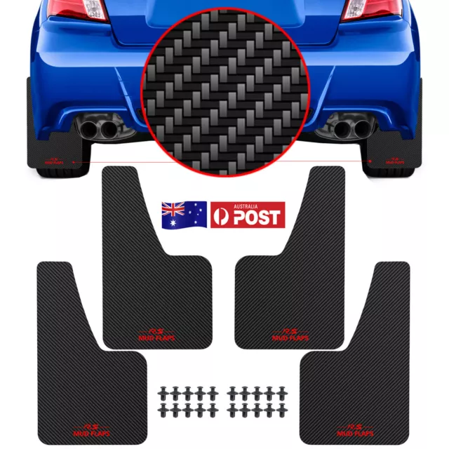 4x Car Rally Carbon Fiber Effect Universal Mud Flaps Splash Guards Front Rear