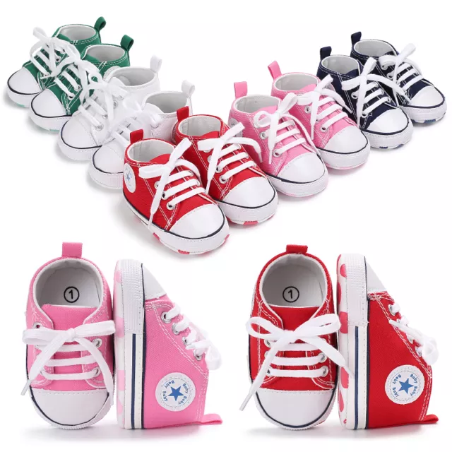 Boy Girl Baby Newborn Pram Shoes Infant Sneakers Toddler PreWalker Trainers 0-18