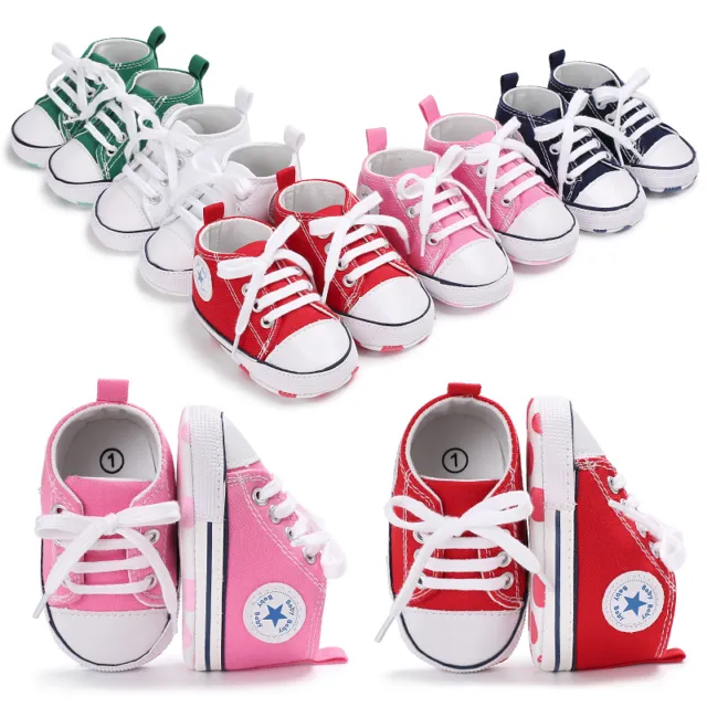 Newborn Baby Boy Girl Pram Shoes Infant Sneaker Toddler PreWalker Trainers 0-18M