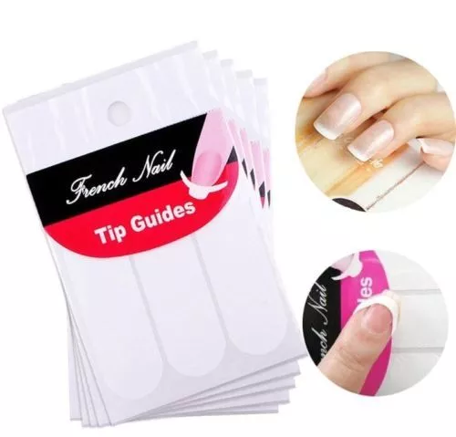 Lot de Stickers Guide Autocollant pour French Manucure Maison Ongles Nail Art