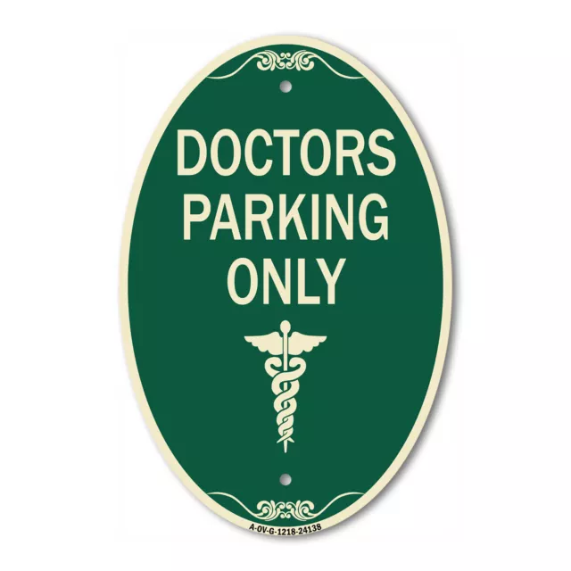 SignMission Designer Series Sign - Doctor Parking Only 12" x 18" Aluminum Sign