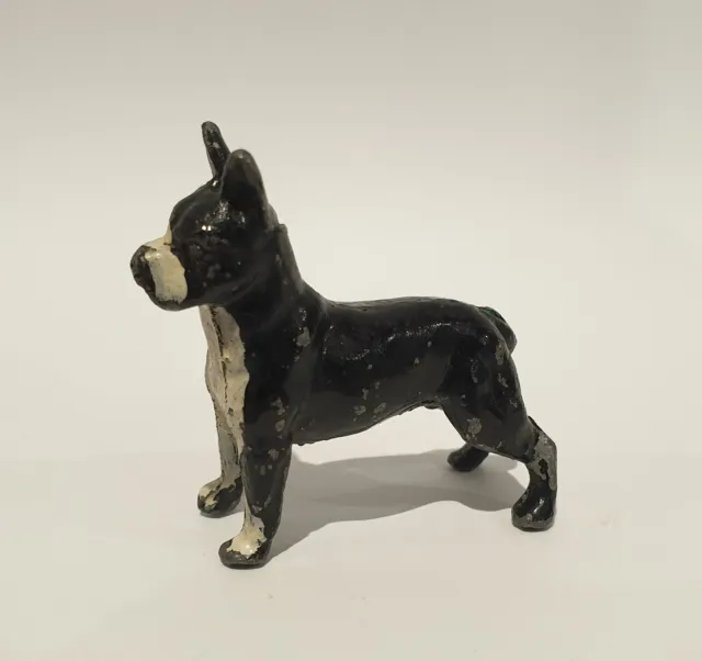Cold Painted Lead Boxer Dog - Made In England - Very Good Condition