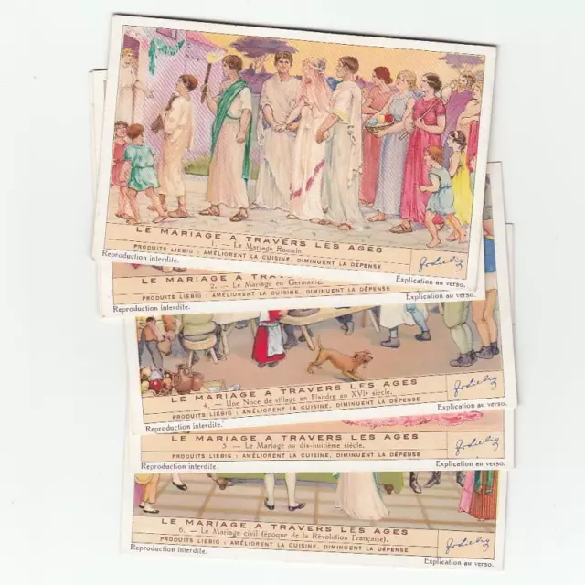 marriage at various times - 6 Liebig trade cards - san1384bel issued in 1938