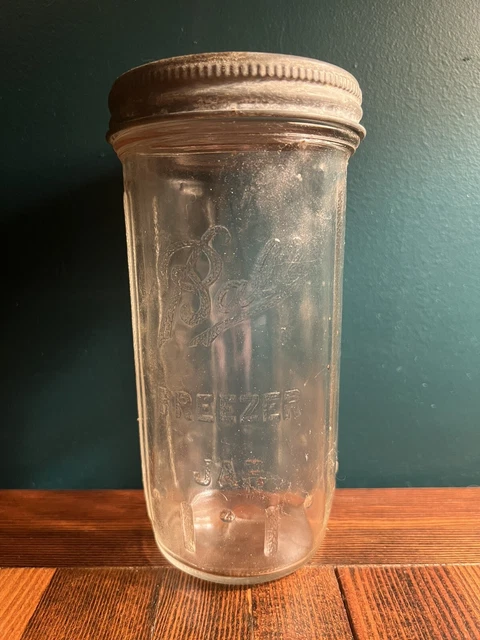 Vtg Ball Refrigerator Freezer Glass Canning Jar w/ Zinc Ball Freezer Cap 22oz. Vtg Ball Refrigerator Freezer Glass Canning Jar w/ Zinc Ball Freezer Cap 22oz.