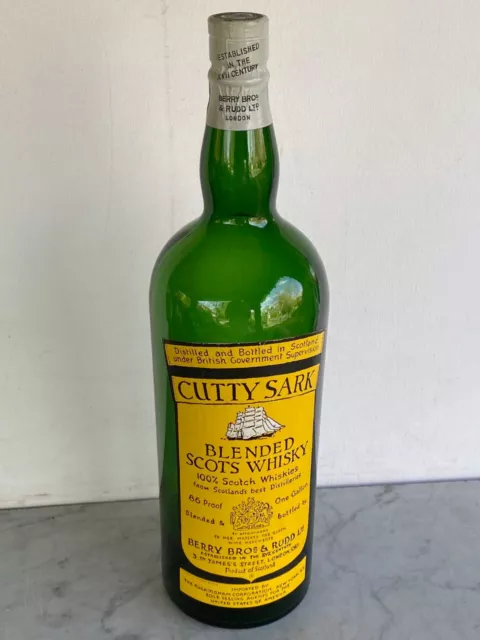 Large Vintage CUTTY SARK Empty Whiskey Bottle. Unopened Store Display Gallon 19”