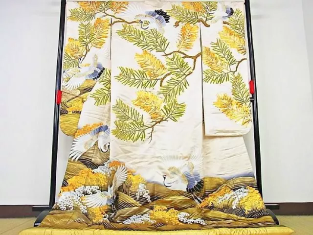 Japanese Kimono Uchikake Wedding Pure Silk japan 1425