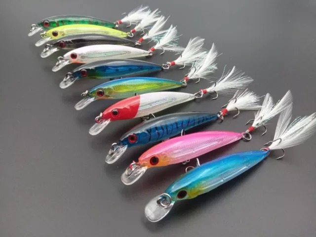 10pcsLead Metal Jigging Lure8g-10g Spoon Bait Saltwater Jig Fishing Tackle Lot