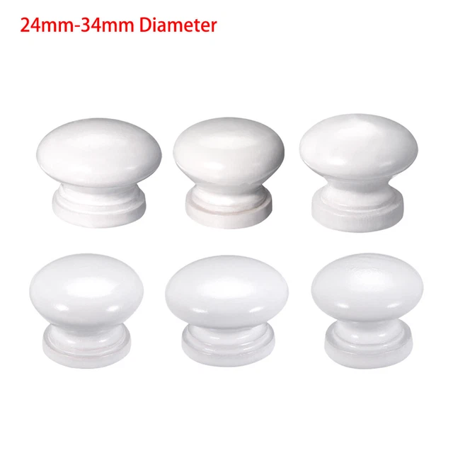 24mm-34mm Dia Wooden Round Knob Handle Cabinet Cupboard Dresser Drawer Door Pull