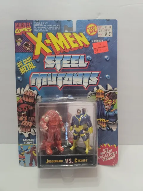 Marvel X-Men Steel Mutants Juggernaut vs Cyclops NOS MOC Vintage Toybiz 1994