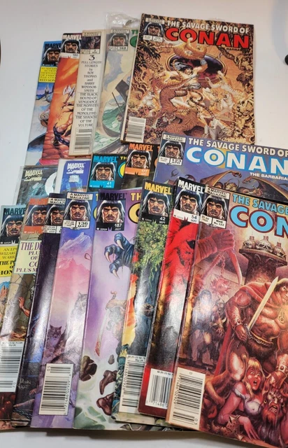 Large Lot Conan The Barbarian King Savage Sword Marvel Well Read Ungraded